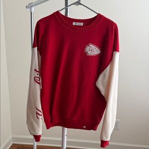 Women's Red and Cream Chiefs Sweatshirt